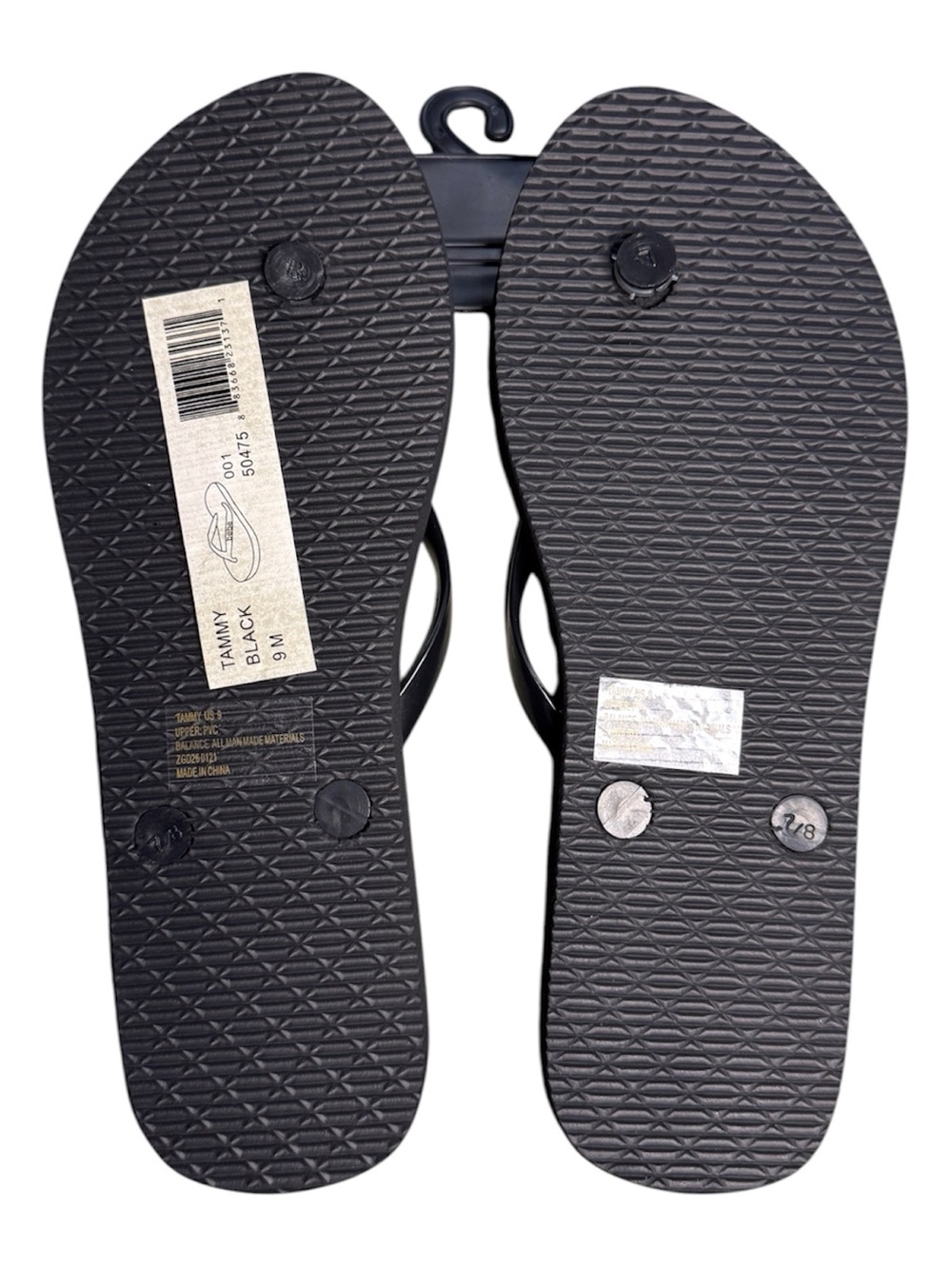 bebe Black Flip Flop Sandals with Multicolor Logo Print - Picture 2 of 3